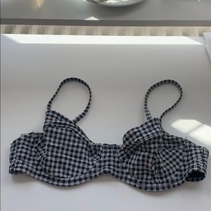 Black and white bathing suit top